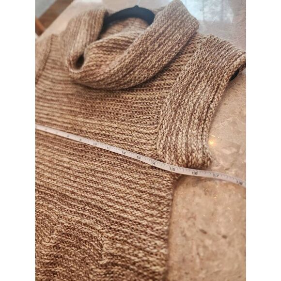 Sarsparilla wool blend brown marled knit cowl neck short sleeve dress size mediu - Picture 4 of 7